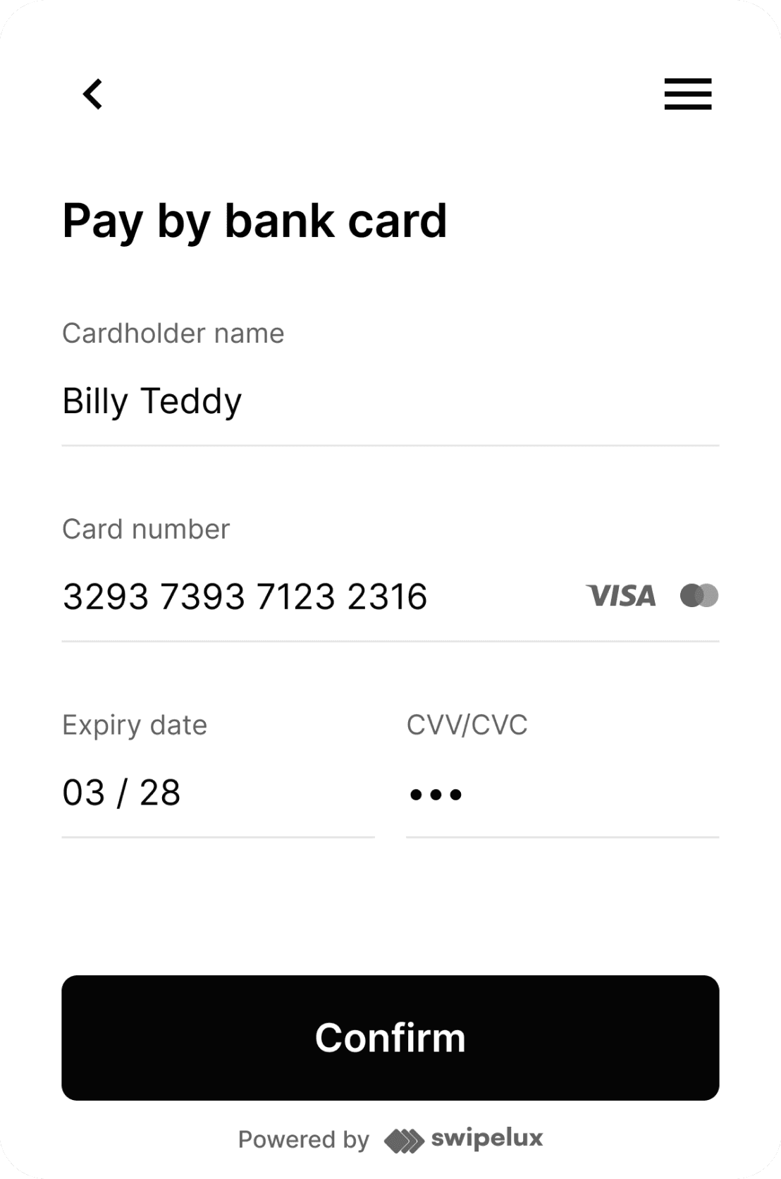 you can use bank cards for pay