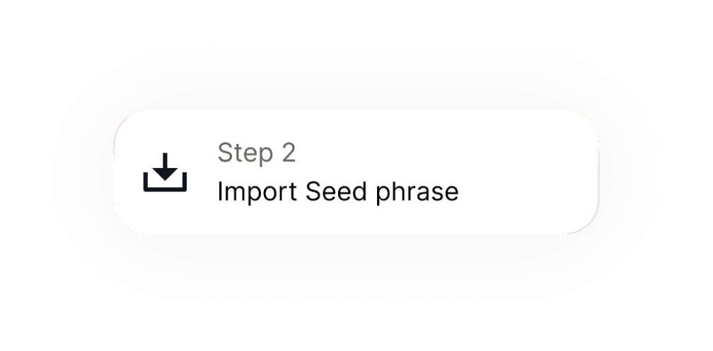 step two: import seed phrase